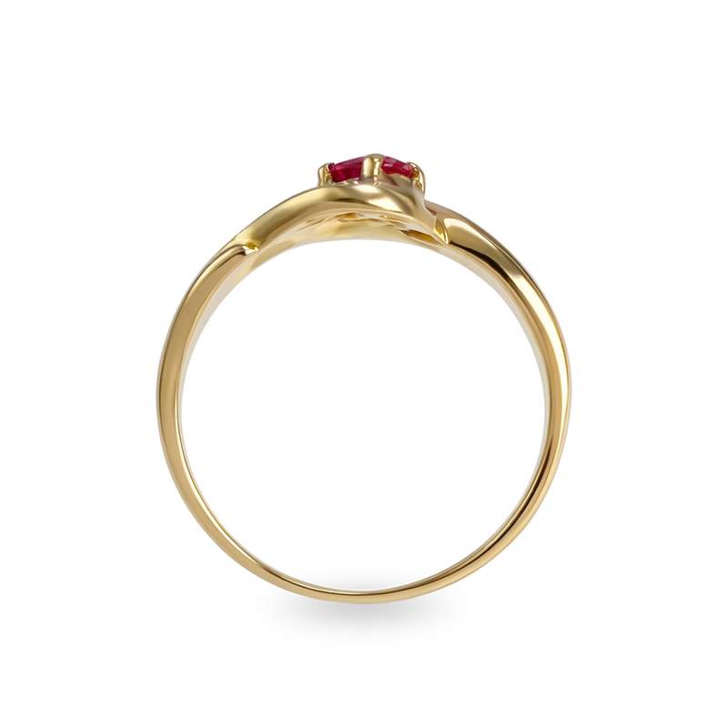 Bague d'occasion or 750 2 tons diamant rubis - vue 3