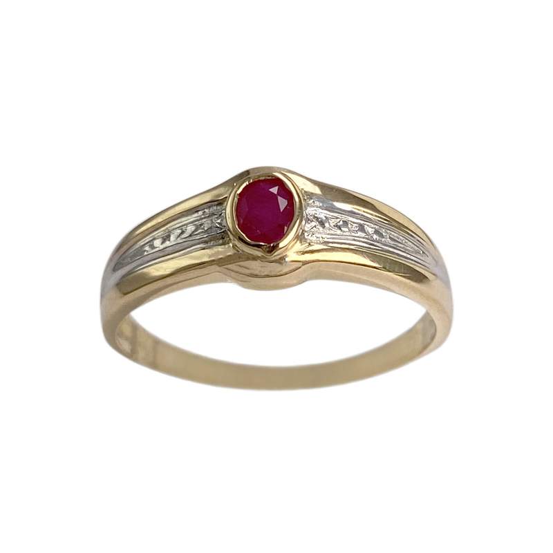Bague d'occasion or 750 2 tons rubis - vue 1