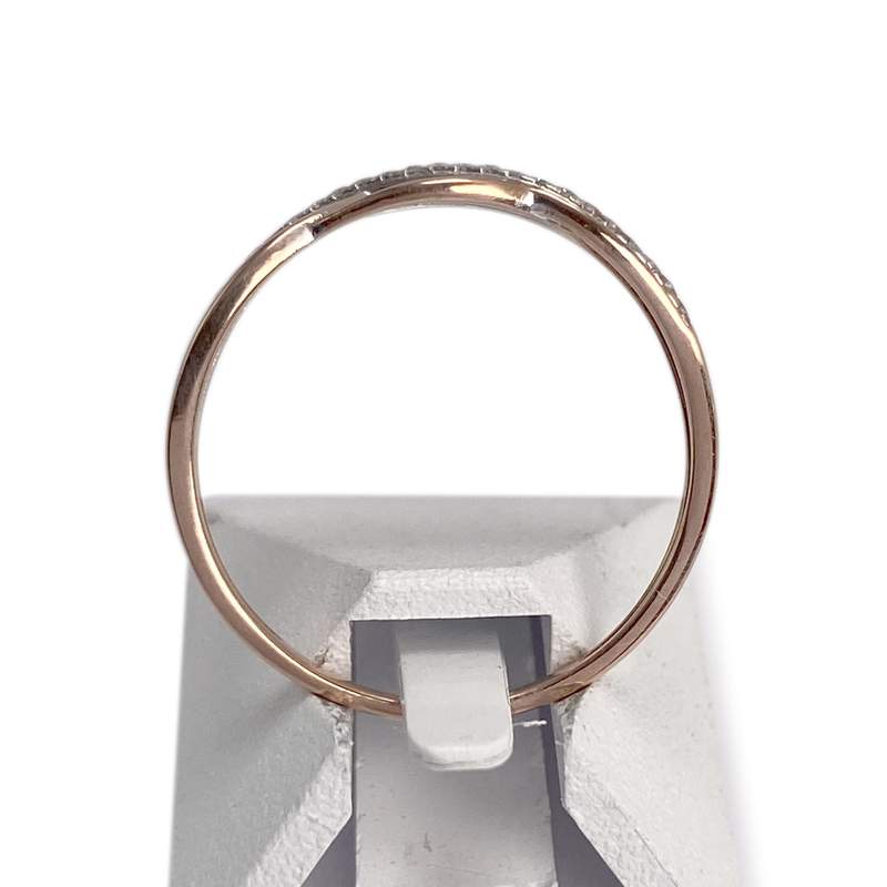 Bague d'occasion 2 ors 375 rose/blanc diamants - vue 3