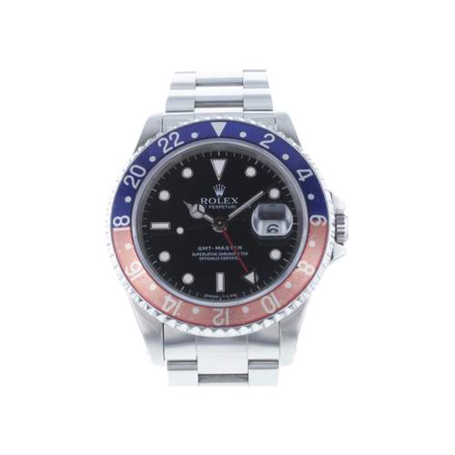 Montre d'occasion ROLEX GMT-Master Pepsi homme mouvement automatique certifié (cosc) bracelet acier