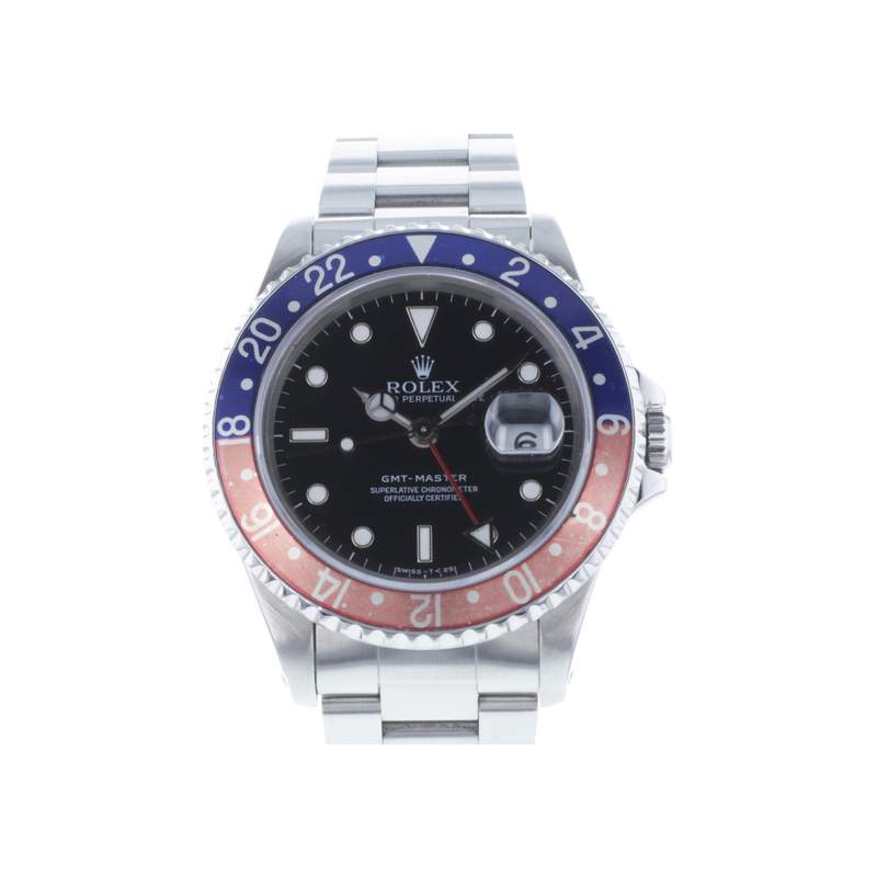 Montre d'occasion ROLEX GMT-Master Pepsi homme mouvement automatique certifié (cosc) bracelet acier - vue 1