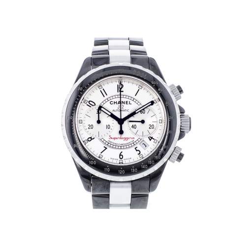 Montre d'occasion CHANEL J12 Superleggera Chronographe homme mouvement automatique certifié (cosc) bracelet céramique