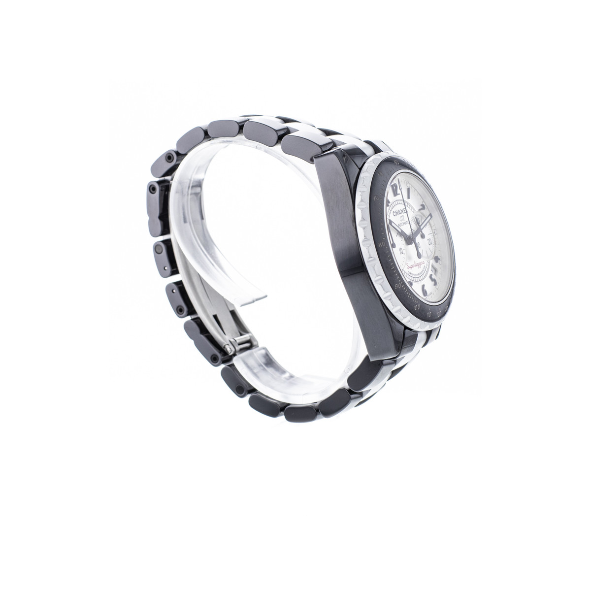 Montre d'occasion CHANEL J12 Superleggera Chronographe homme mouvement automatique certifié (cosc) bracelet céramique - vue 2