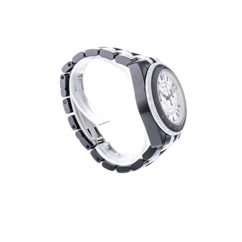 Montre d'occasion CHANEL J12 Superleggera Chronographe homme mouvement automatique certifié (cosc) bracelet céramique - vue 2