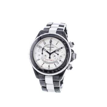 Montre d'occasion CHANEL J12 Superleggera Chronographe homme mouvement automatique certifié (cosc) bracelet céramique