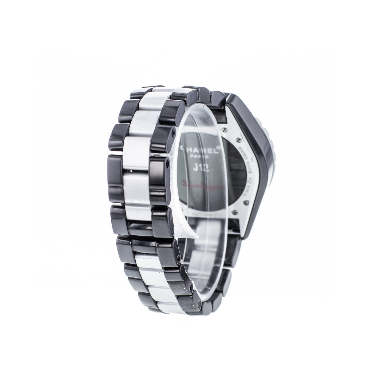 Montre d'occasion CHANEL J12 Superleggera Chronographe homme mouvement automatique certifié (cosc) bracelet céramique - vue D4