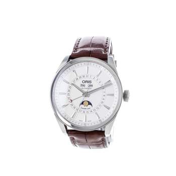 Montre d'occasion ORIS Artix Complication Phase de lune homme automatique bracelet cuir d'origine