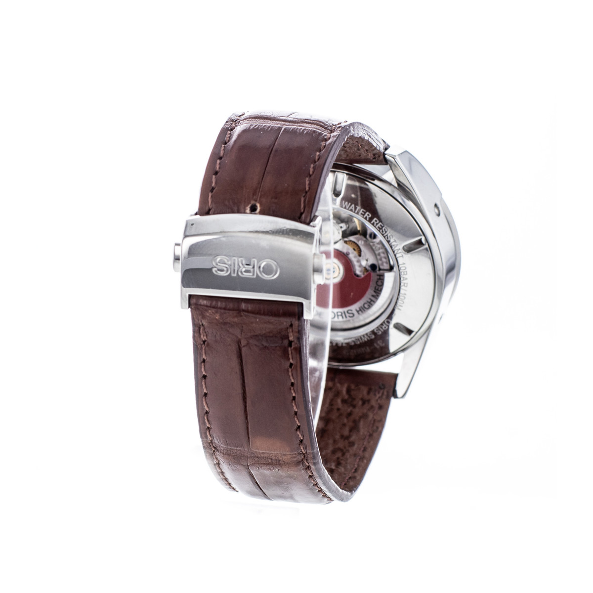 Montre d'occasion ORIS Artix Complication Phase de lune homme automatique bracelet cuir d'origine - vue D4