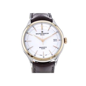 Montre d'occasion BAUME ET MERCIER Clifton Baumatic homme automatique bracelet cuir d'origine
