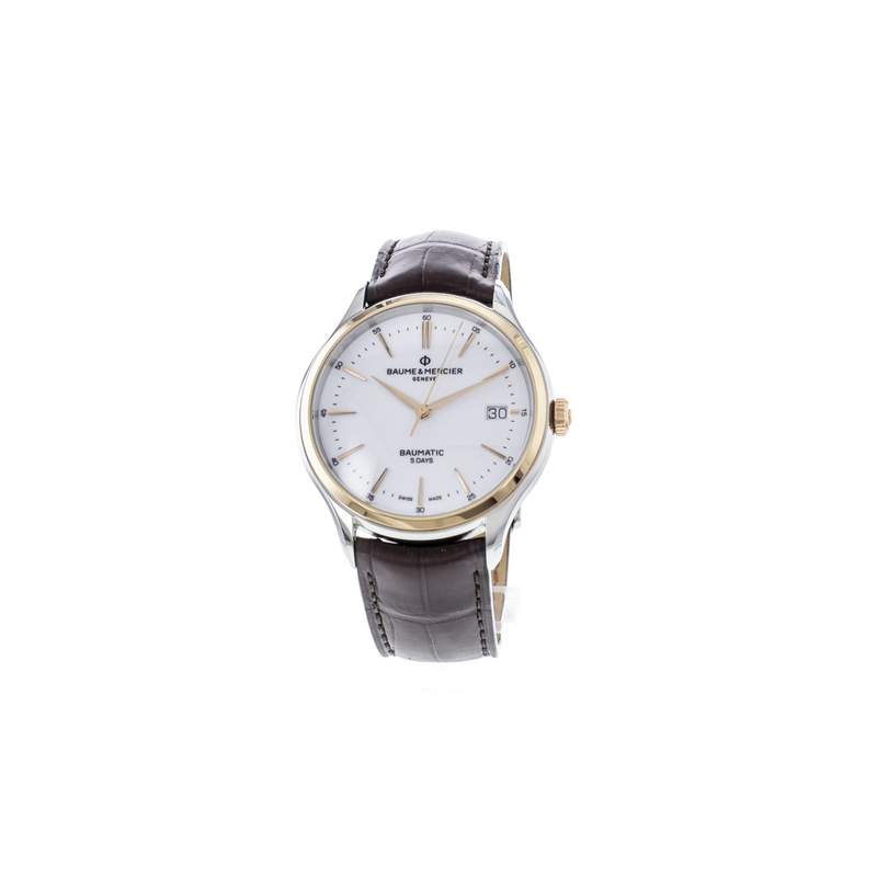 Montre d'occasion BAUME ET MERCIER Clifton Baumatic homme automatique bracelet cuir d'origine - vue 4