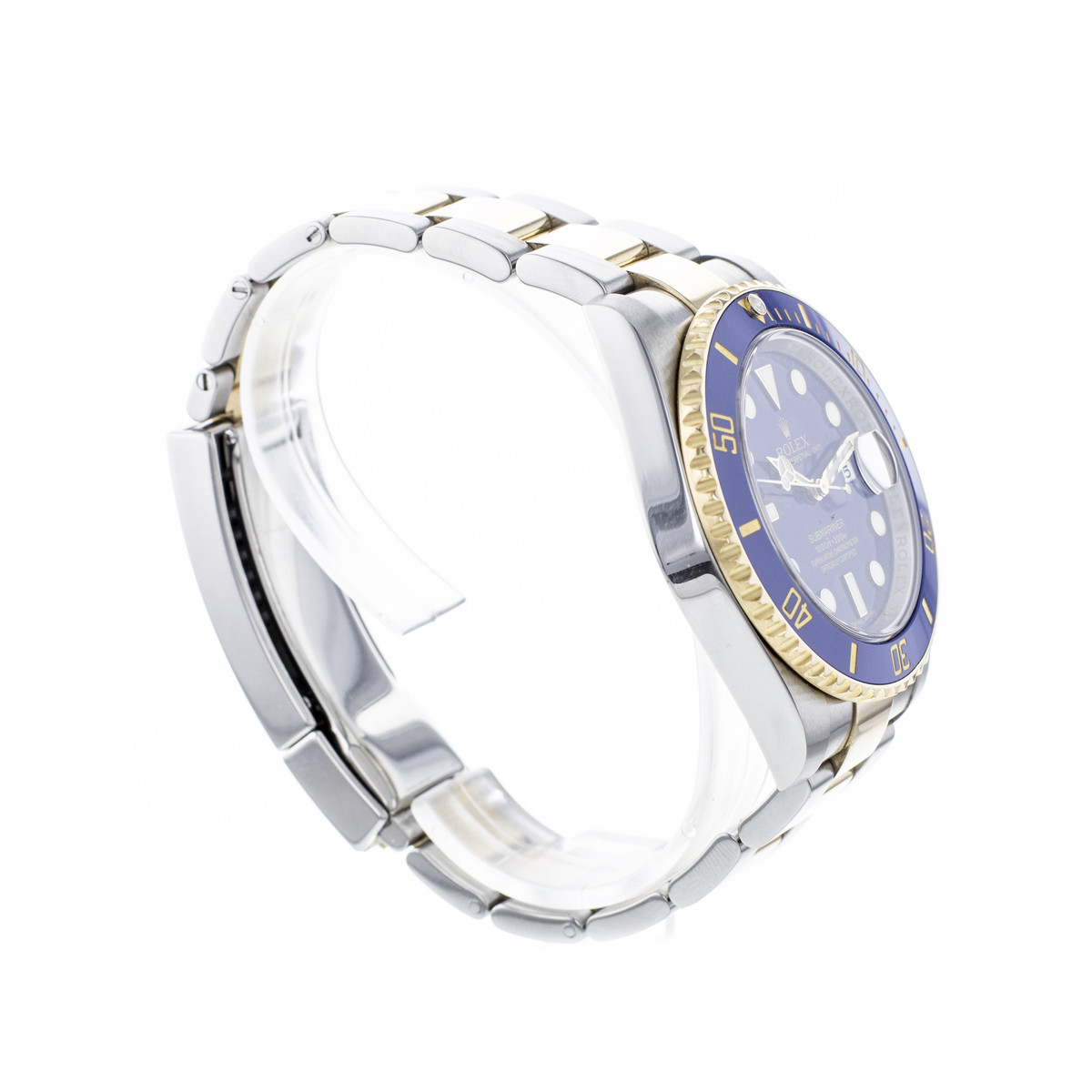 Montre d'occasion ROLEX Submariner Date Céramique homme mouvement automatique certifié (cosc) bracelet or jaune 750/000 et acier - vue 2