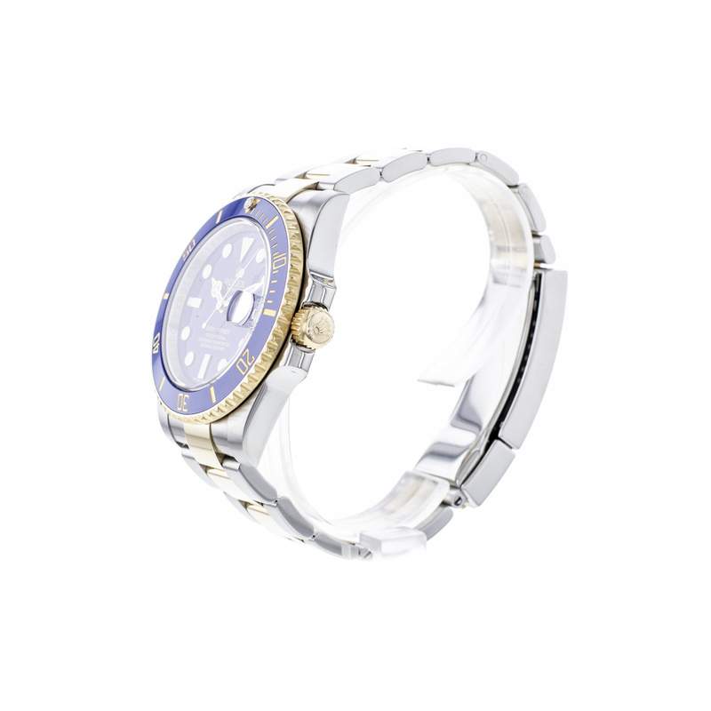 Montre d'occasion ROLEX Submariner Date Céramique homme mouvement automatique certifié (cosc) bracelet or jaune 750/000 et acier - vue D2