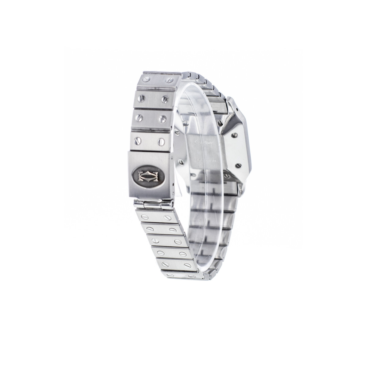 Montre d'occasion CARTIER Santos mixte automatique bracelet acier - vue D4
