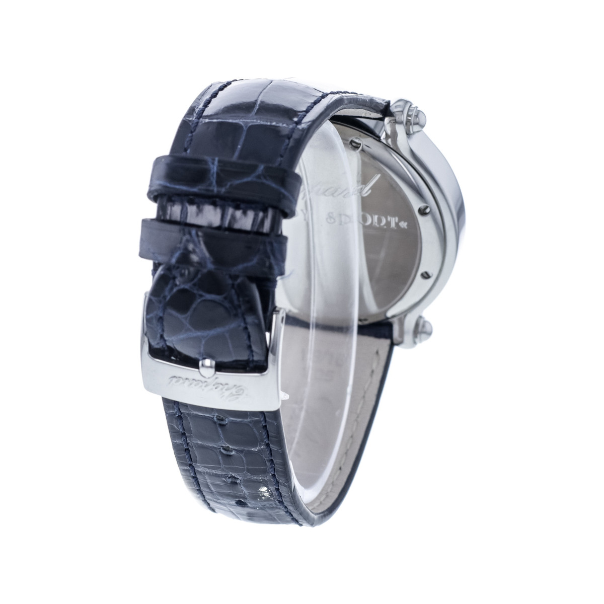 Montre d'occasion CHOPARD Happy Sport Fish femme quartz bracelet cuir d'origine - vue D4