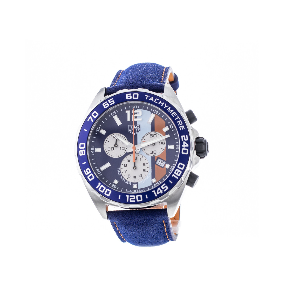 Montre d'occasion TAG HEUER Formula 1 Gulf homme quartz bracelet cuir d'origine - vue 4