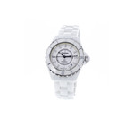 Montre d'occasion CHANEL J12 Blanche Diamants femme automatique bracelet céramique - vue 4