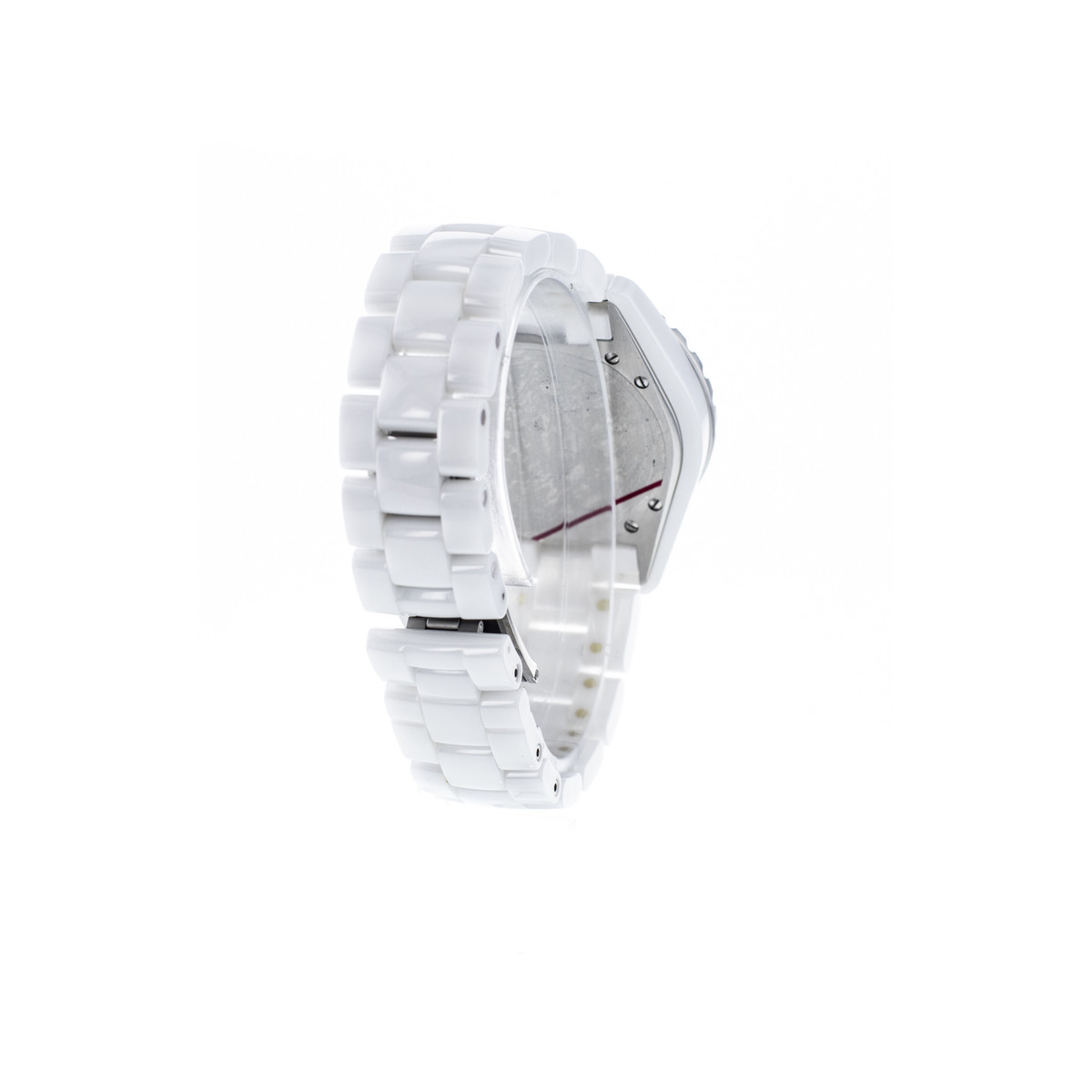 Montre d'occasion CHANEL J12 Blanche Diamants femme automatique bracelet céramique - vue D4