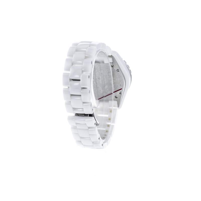 Montre d'occasion CHANEL J12 Blanche Diamants femme automatique bracelet céramique - vue D4