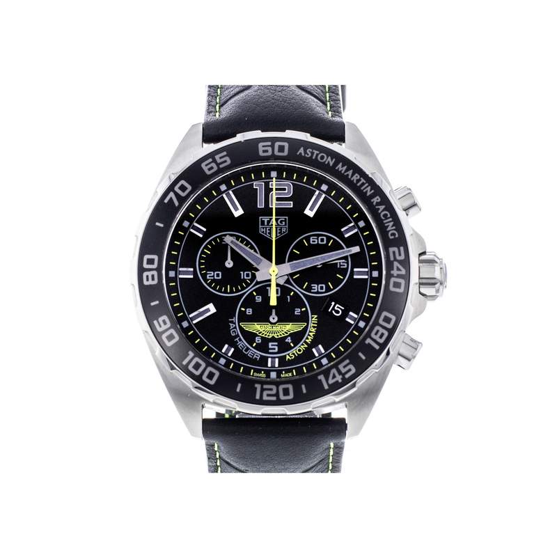 Montre d'occasion TAG HEUER Formula 1 Aston Martin homme quartz bracelet cuir d'origine - vue 1