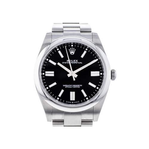 Tweedehands ROLEX Oyster Perpetual 41 mm herenhorloge met gecertificeerd automatisch uurwerk (COSC) en stalen armband