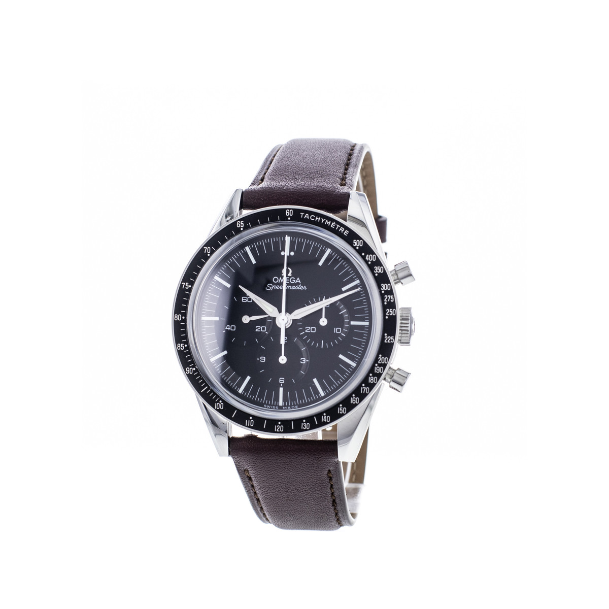 Montre d'occasion OMEGA Speedmaster First Omega In Space homme mécanique bracelet cuir cresus - vue 4