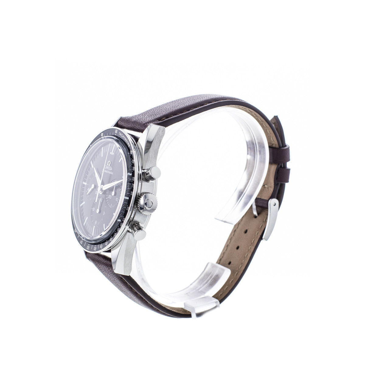 Montre d'occasion OMEGA Speedmaster First Omega In Space homme mécanique bracelet cuir cresus - vue D2