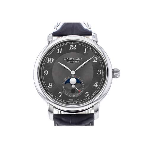 Montre d'occasion MONT BLANC Star legacy Moonphase homme automatique bracelet cuir d'origine