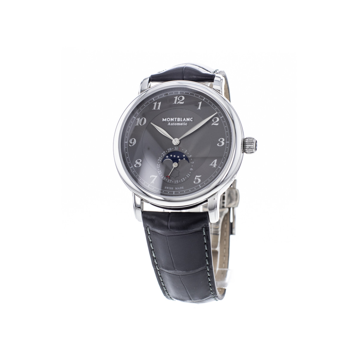 Montre d'occasion MONT BLANC Star legacy Moonphase homme automatique bracelet cuir d'origine - vue 4