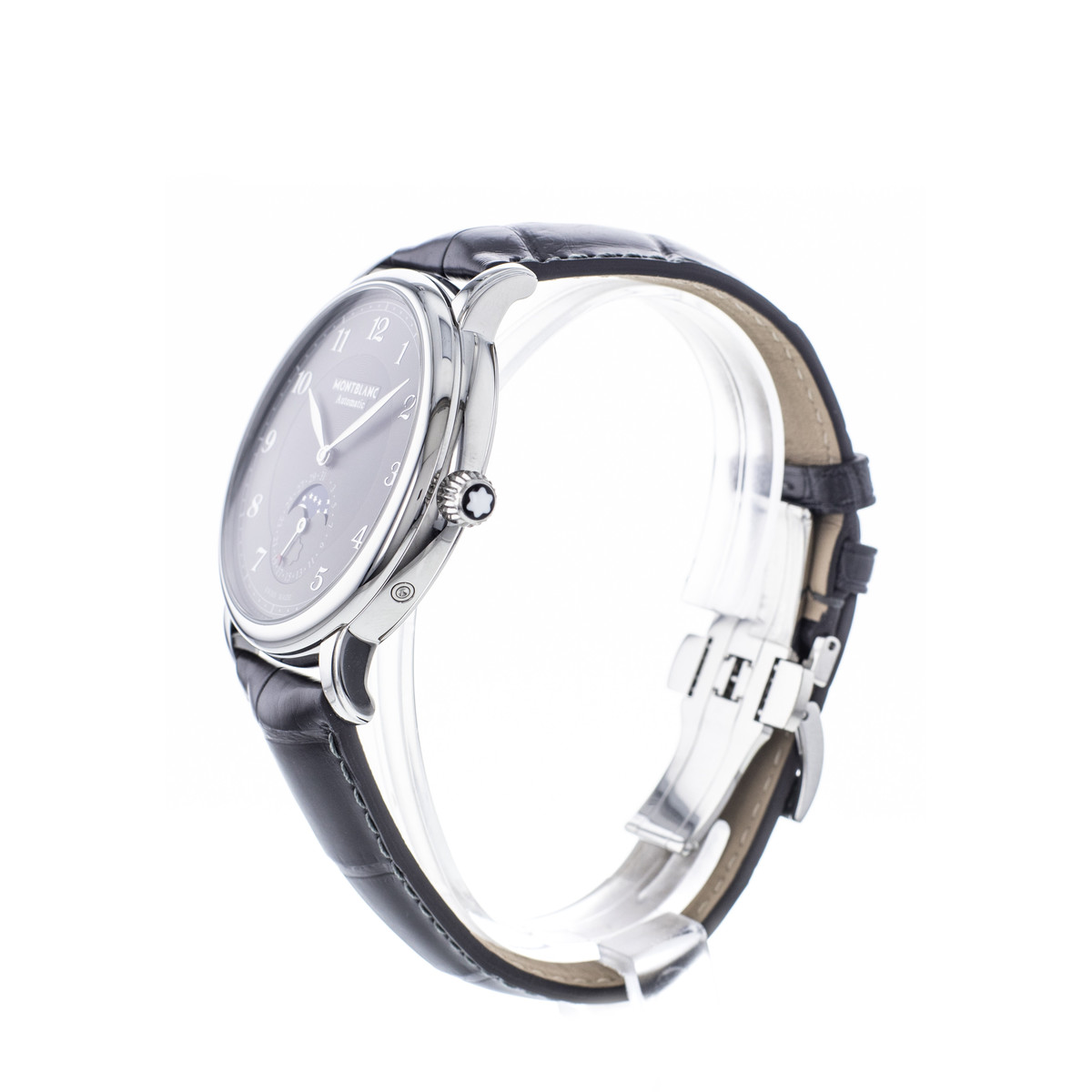 Montre d'occasion MONT BLANC Star legacy Moonphase homme automatique bracelet cuir d'origine - vue D2