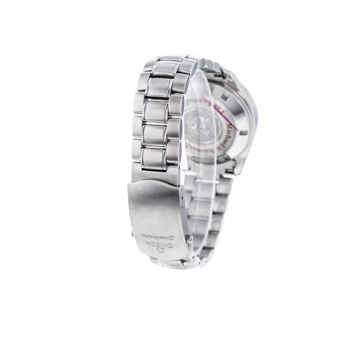 Montre d'occasion OMEGA Speedmaster Michael Schumacher homme mouvement automatique certifié (cosc) bracelet acier - vue D4