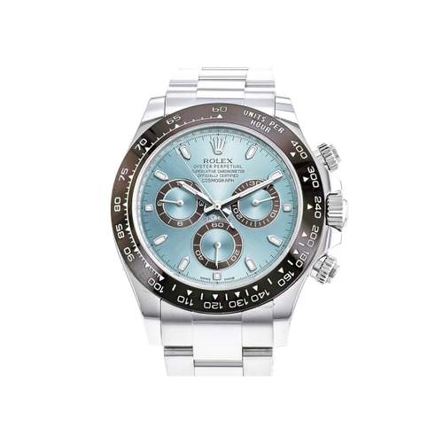 Montre d'occasion ROLEX Cosmograph Daytona homme mouvement automatique certifié (cosc) bracelet platine 950/1000