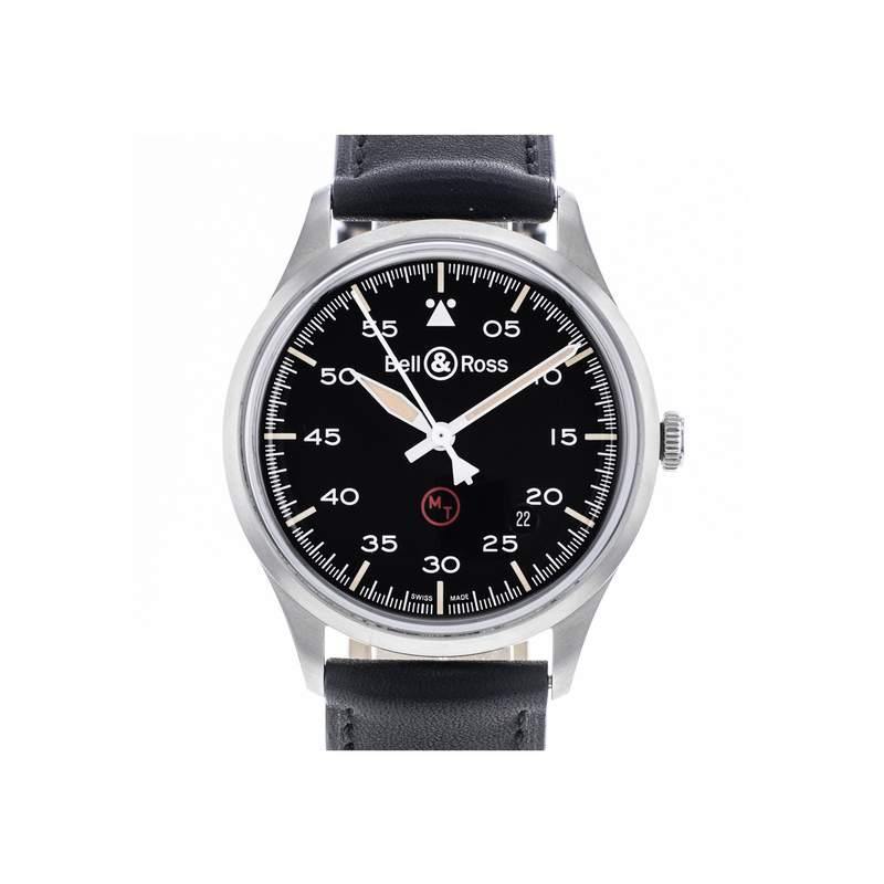 Montre d'occasion BELL & ROSS V1-92 Military Military homme automatique bracelet cuir cresus - vue 1