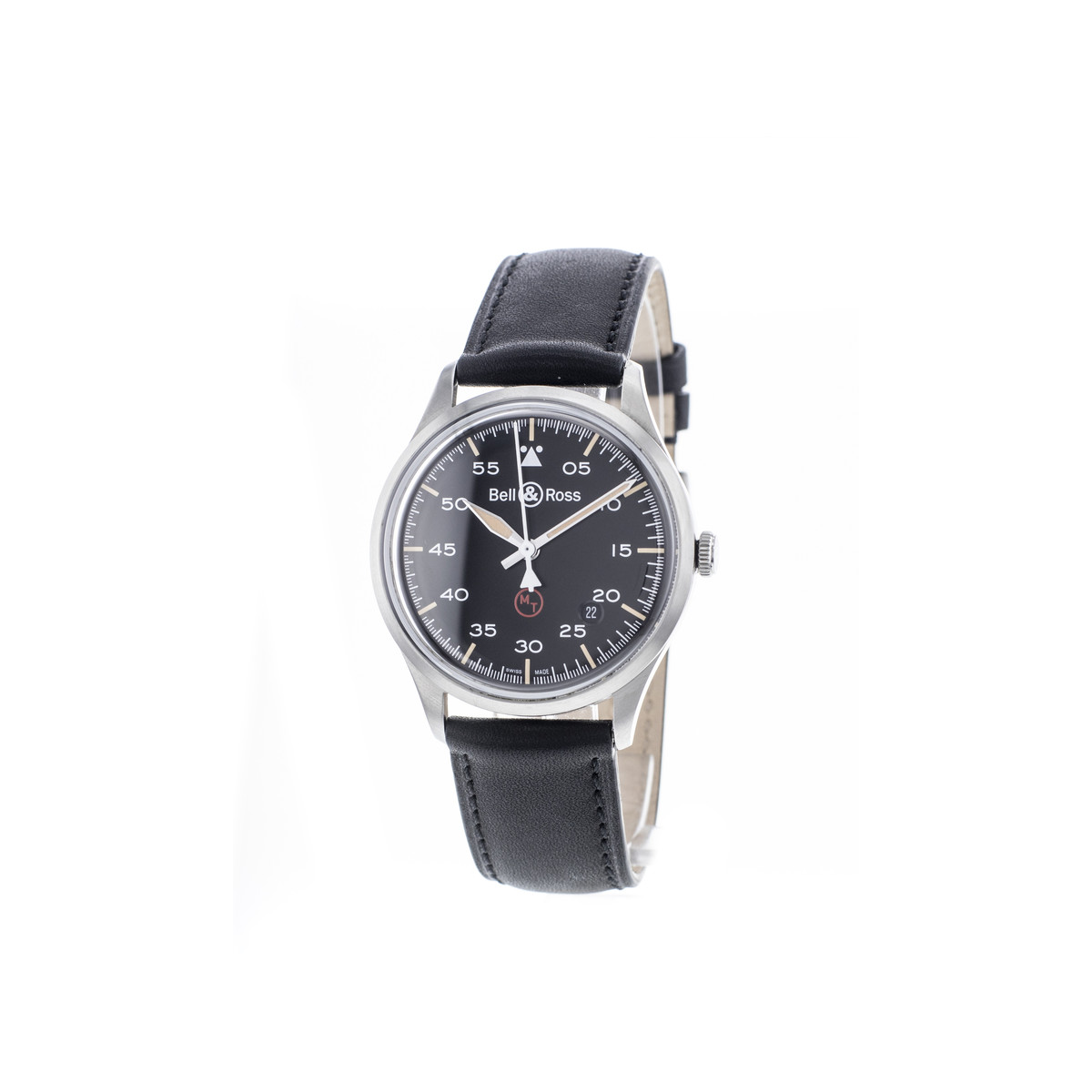 Montre d'occasion BELL & ROSS V1-92 Military Military homme automatique bracelet cuir cresus - vue 4