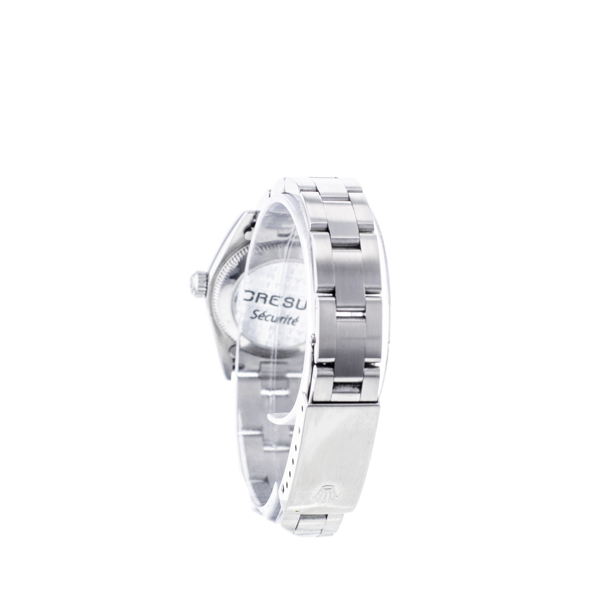 Montre d'occasion ROLEX Oyster Perpetual Lady femme automatique bracelet acier - vue D4