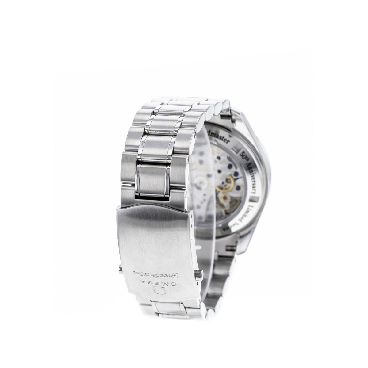 Montre d'occasion OMEGA Speedmaster Moonwatch 50th Anniversary homme mécanique bracelet acier - vue D4