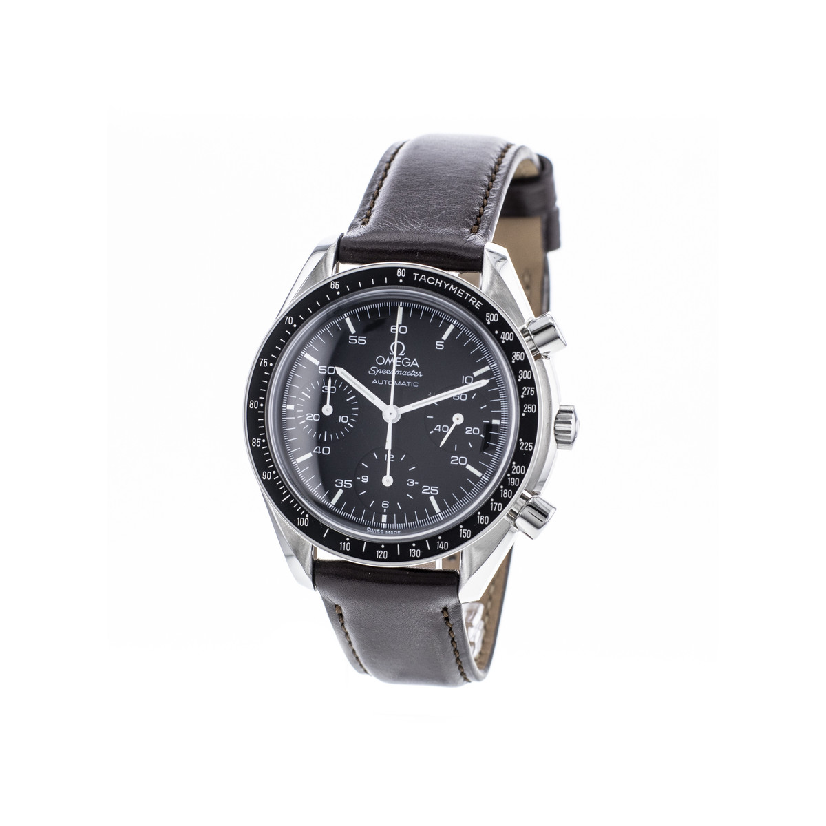 Montre d'occasion OMEGA Speedmaster Reduced homme automatique bracelet cuir cresus - vue 4