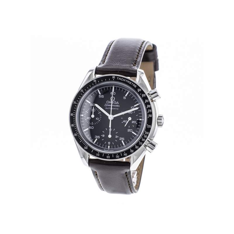 Montre d'occasion OMEGA Speedmaster Reduced homme automatique bracelet cuir cresus - vue 4