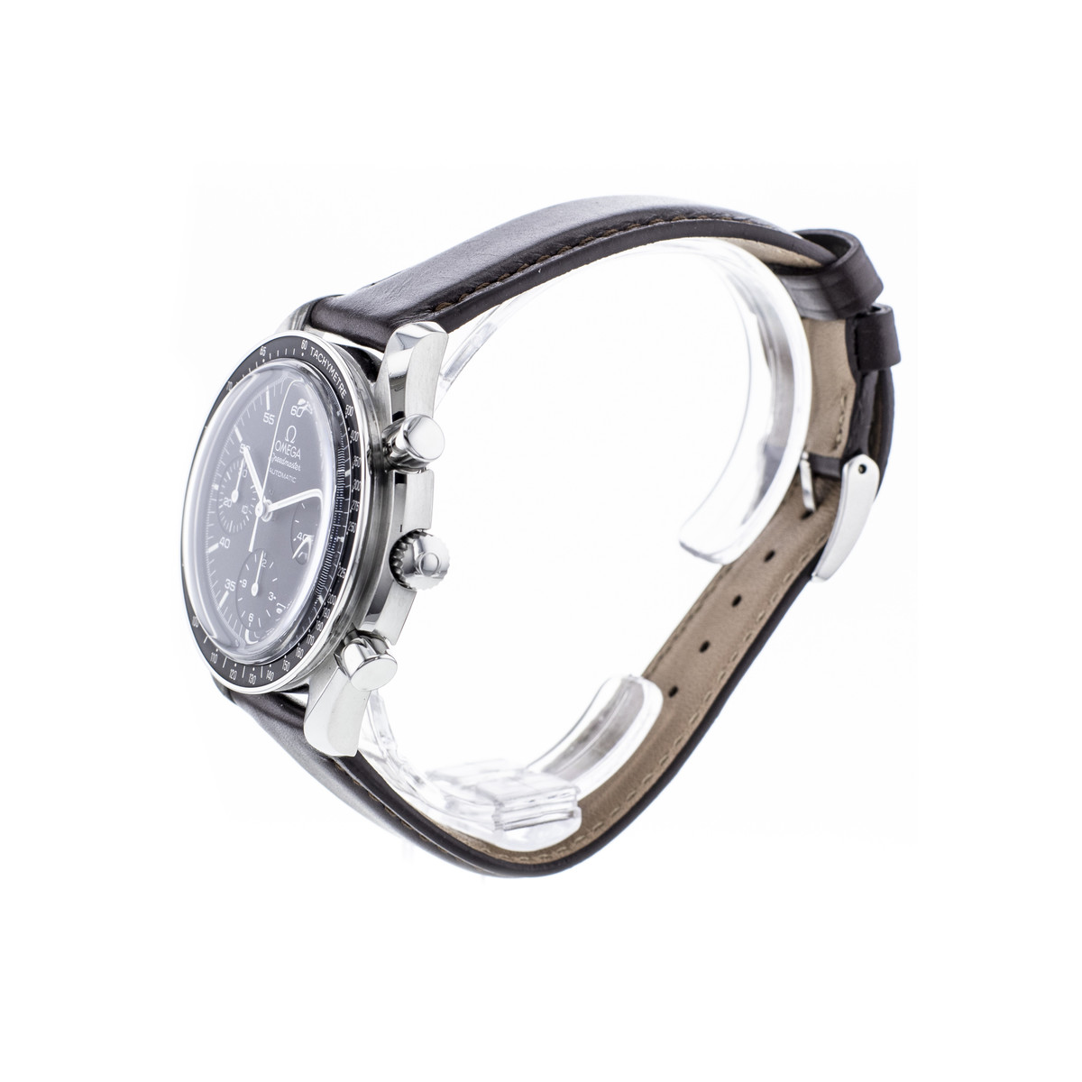 Montre d'occasion OMEGA Speedmaster Reduced homme automatique bracelet cuir cresus - vue D2