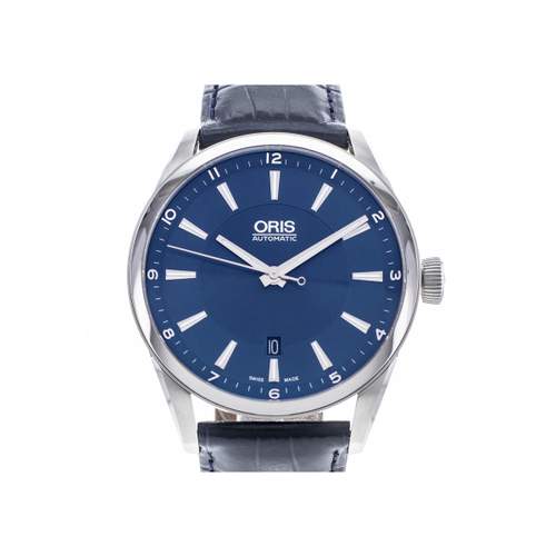 Montre d'occasion ORIS Artix Date homme automatique bracelet cuir d'origine