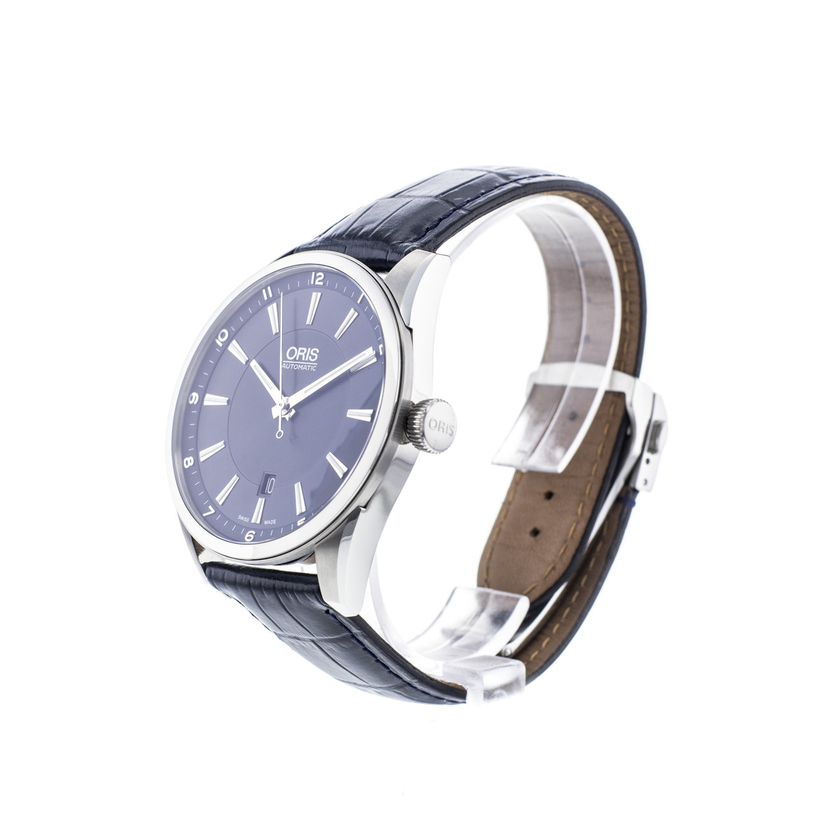 Montre d'occasion ORIS Artix Date homme automatique bracelet cuir d'origine - vue D2