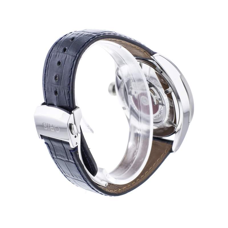 Montre d'occasion ORIS Artix Date homme automatique bracelet cuir d'origine - vue D4
