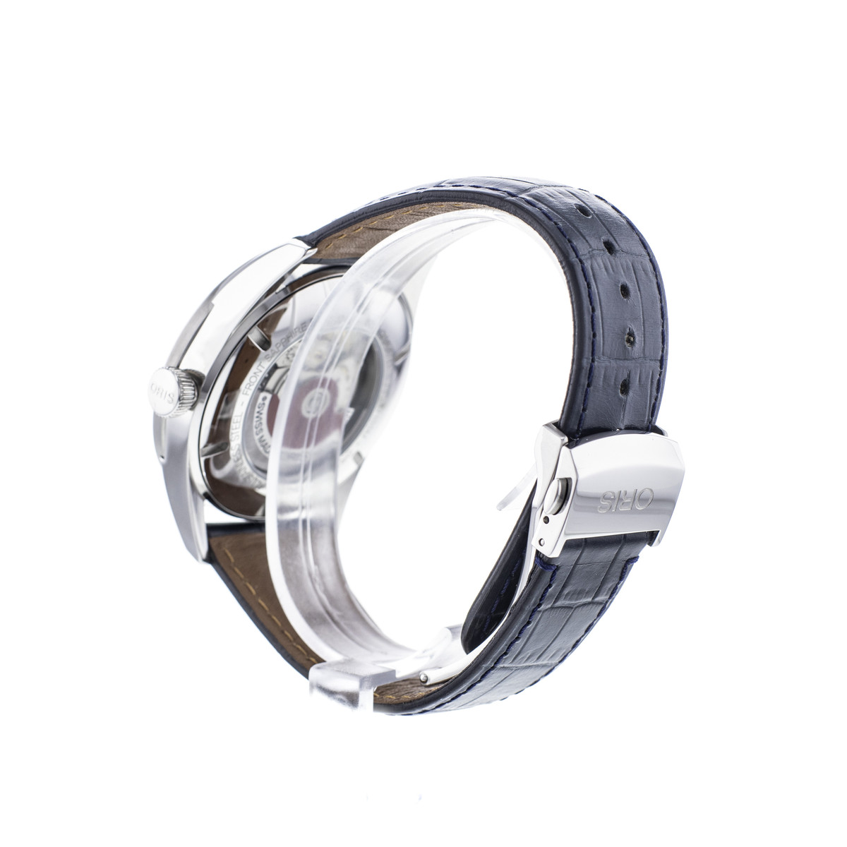 Montre d'occasion ORIS Artix Date homme automatique bracelet cuir d'origine - vue D5