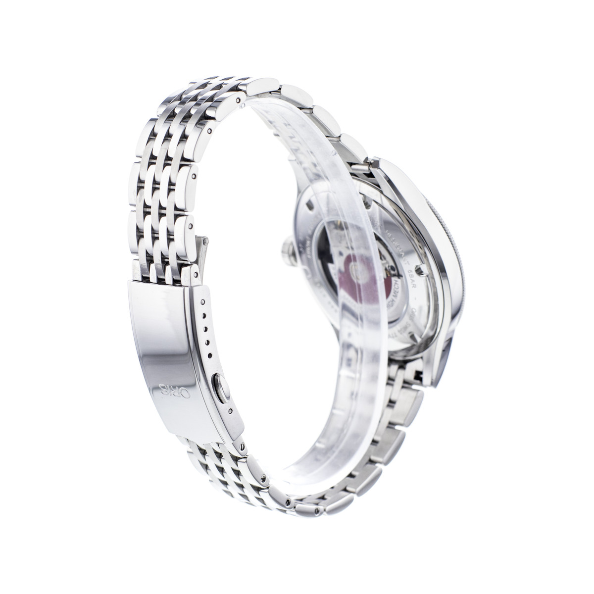 Montre d'occasion ORIS Classic Date homme automatique bracelet acier - vue D4