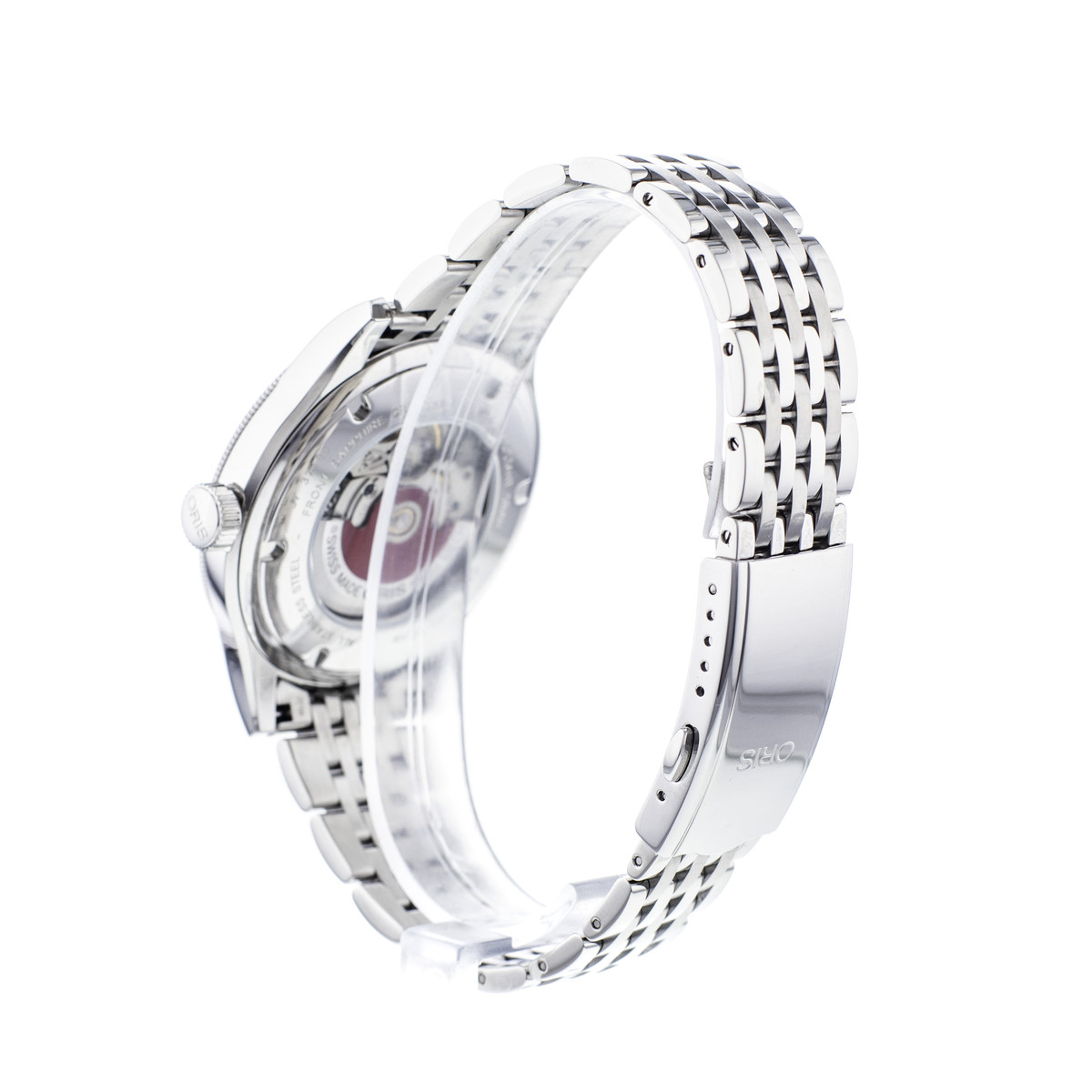 Montre d'occasion ORIS Classic Date homme automatique bracelet acier - vue D5