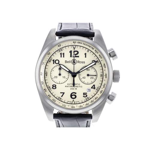 Montre d'occasion BELL & ROSS Vintage 126XL homme automatique bracelet cuir cresus
