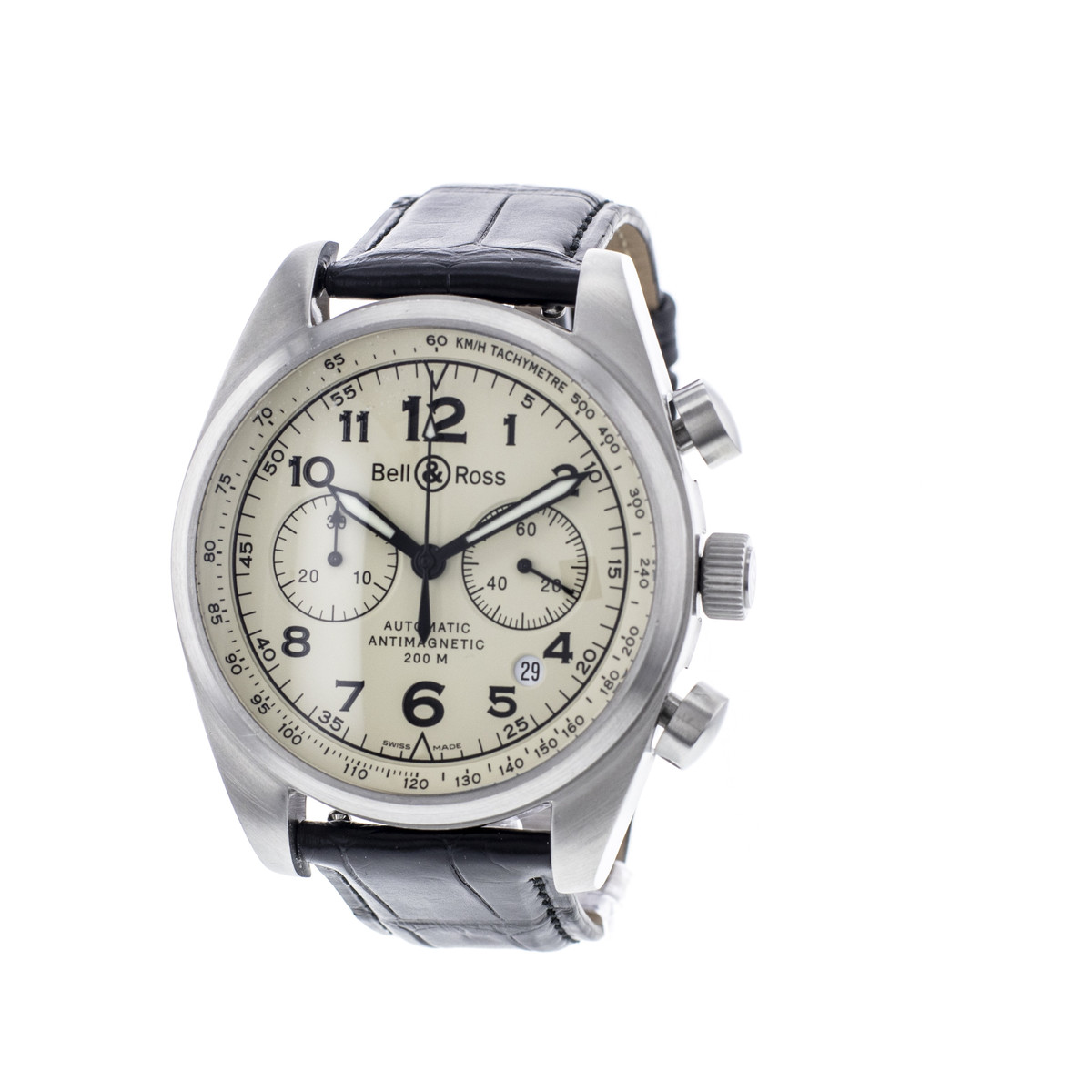 Montre d'occasion BELL & ROSS Vintage 126XL homme automatique bracelet cuir cresus - vue 4