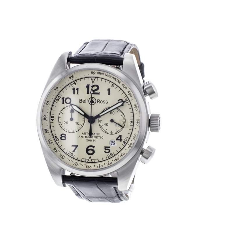Montre d'occasion BELL & ROSS Vintage 126XL homme automatique bracelet cuir cresus - vue 4
