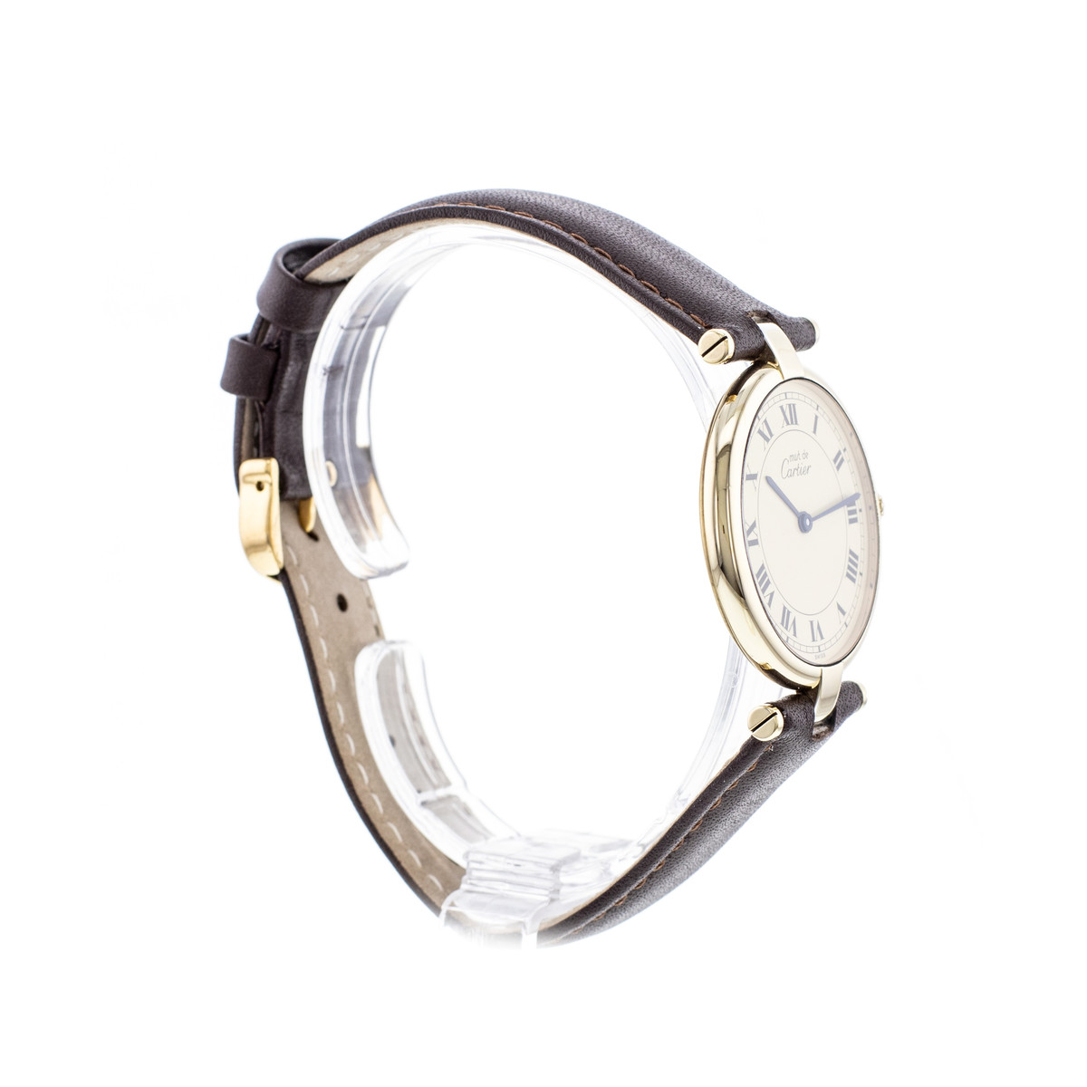 Montre d'occasion CARTIER Must Vendôme femme quartz bracelet cuir cresus - vue 2