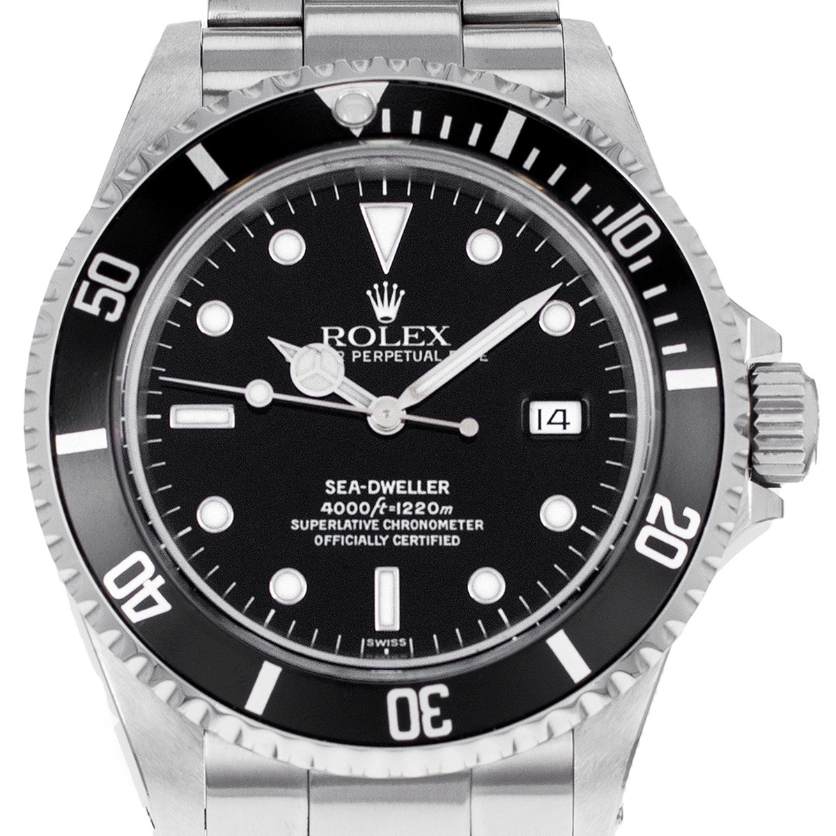 Montre d'occasion ROLEX Sea-Dweller homme mouvement automatique certifié (cosc) bracelet acier - vue D1