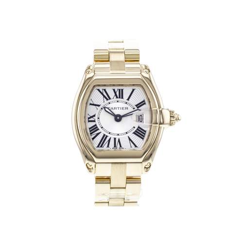 Pre-owned CARTIER Roadster women's quartz watch with a 750/000 yellow gold bracelet